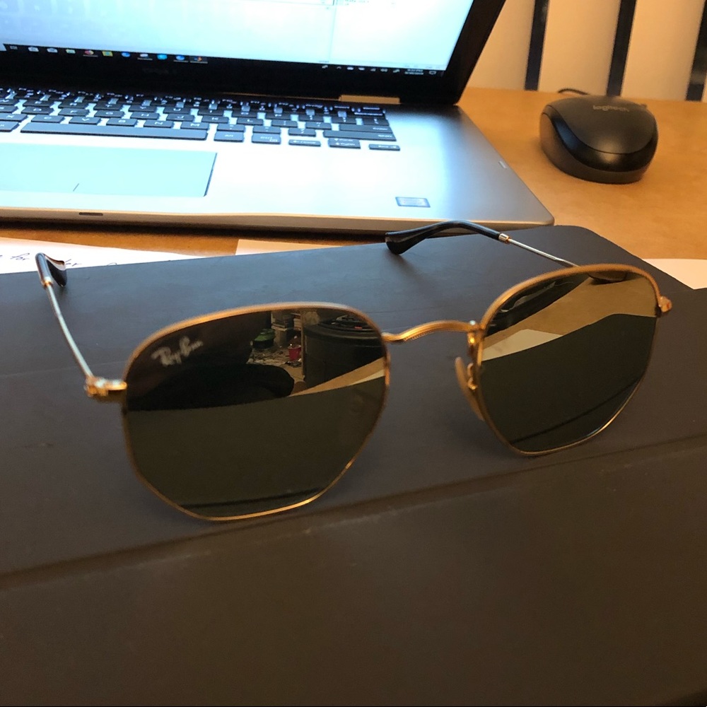 Ray ban hexagon mirrored sunglasses
